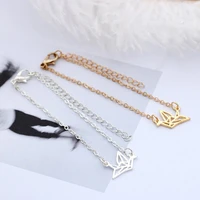 simple tiny paper crane charms bracelets for women hollow dove baby bird bracelet femme gold animal jewelry