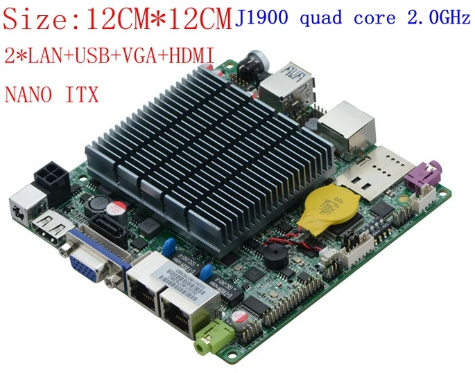 Mini ITX Промышленная материнская плата с процессором celeron j1900 на плате, четырехъядерный процессор 2 ГГц, до 2,42 ГГц двойная lan материнская плата постоянного тока