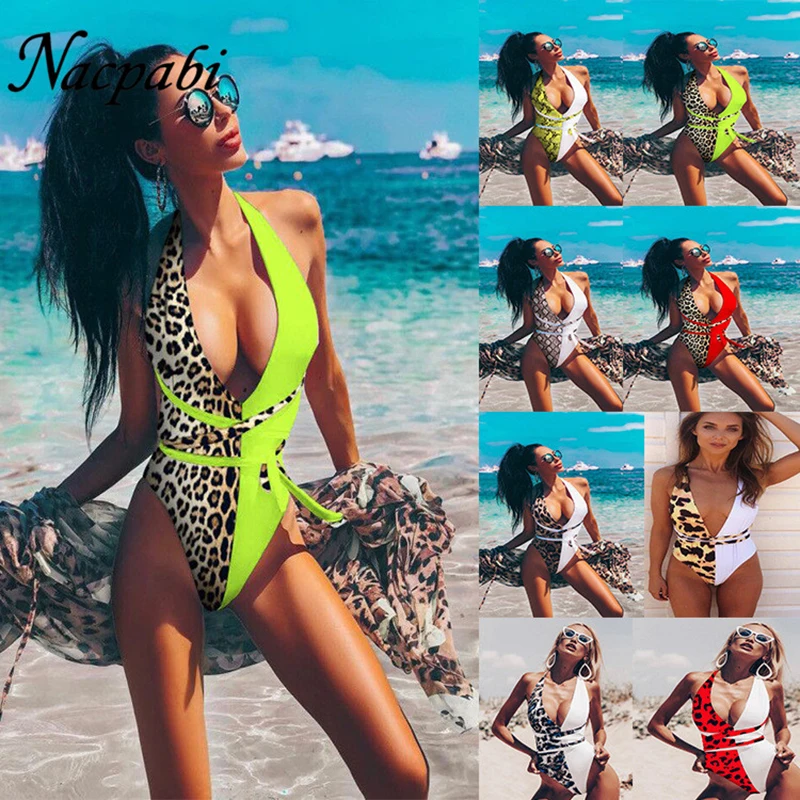 Women Sexy Beachwear Patchwork Leopard Bikini 2019 New Summer Bikinis Tie Knot Swimwear Swimsuit Brazilian Biquini S-L | Женская одежда