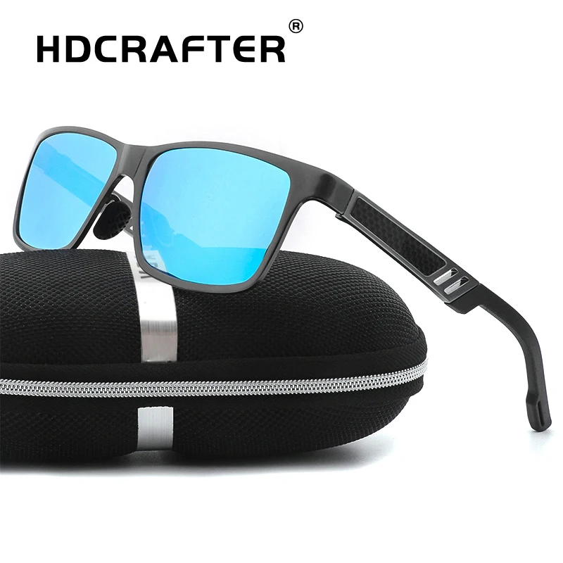 HDCRAFTER Rectang поляризационные солнцезащитные очки мужские алюминиево магниевое