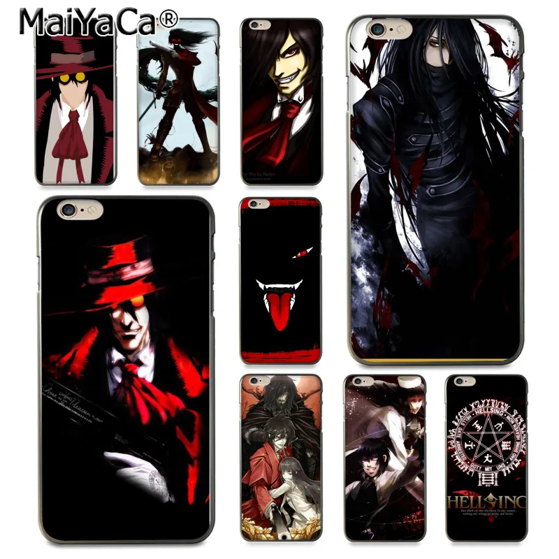 Алукард Hellsing черный скраб милые мягкие Аксессуары для телефона чехол iPhone 8 7 6 6S Plus