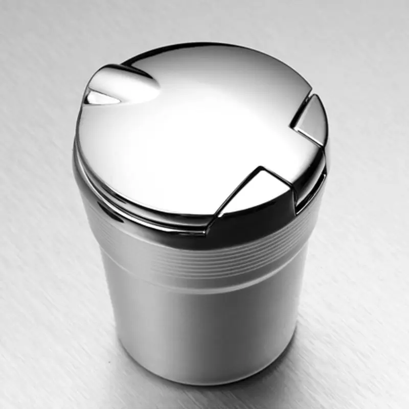 Портативный Нержавеющей Авто Сигареты Пепельница с Синей Подсветкой Бездымного