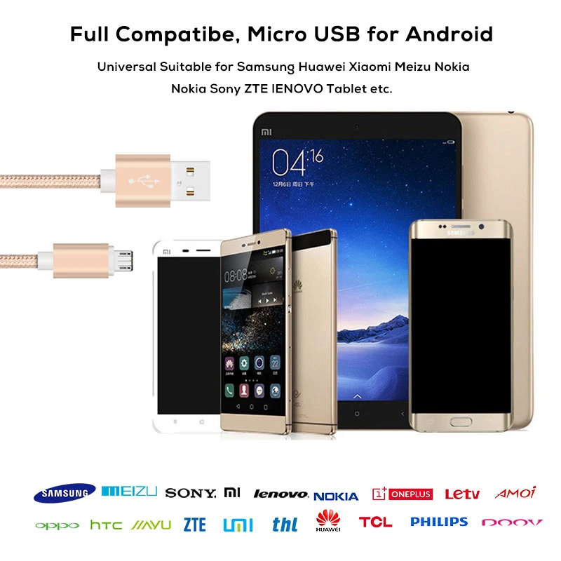 SUPTEC Micro USB кабель нейлоновый для быстрой зарядки и синхронизации данных Samsung Galaxy ys7