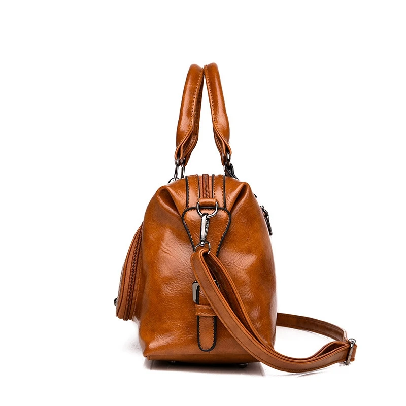 Retro Women Handbag Designer Bag High Quality Oil Wax Leather Ladies Crossbody Brand Shoulder Bags For S1816 | Багаж и сумки