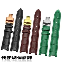 new arrivals leather watchband 20mm x 12mm 18mm x 10mm for pasha men women watch band butterfly clasp wrist strap