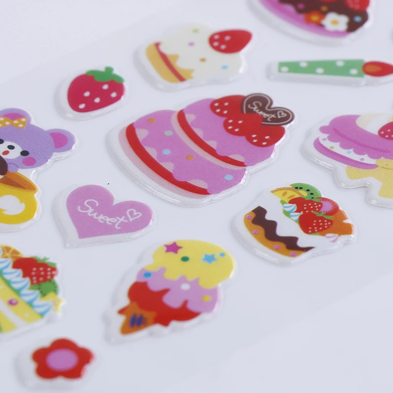 8 шт./лот модные брендовые игрушки для детей Мультяшные 3D наклейки детские ПВХ