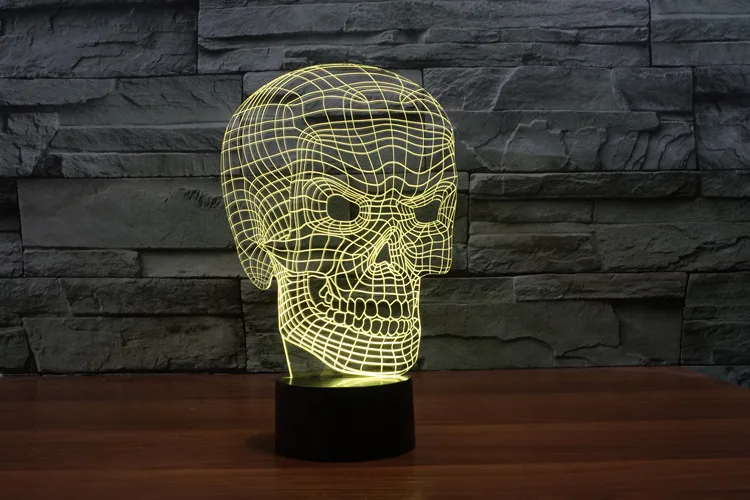 3D череп атмосфера ночные светильники сенсорный датчик Led гостиная/спальня