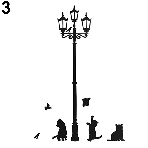 Кошки уличная лампа бабочки ваза для цветов домашняя комната настенная наклейка