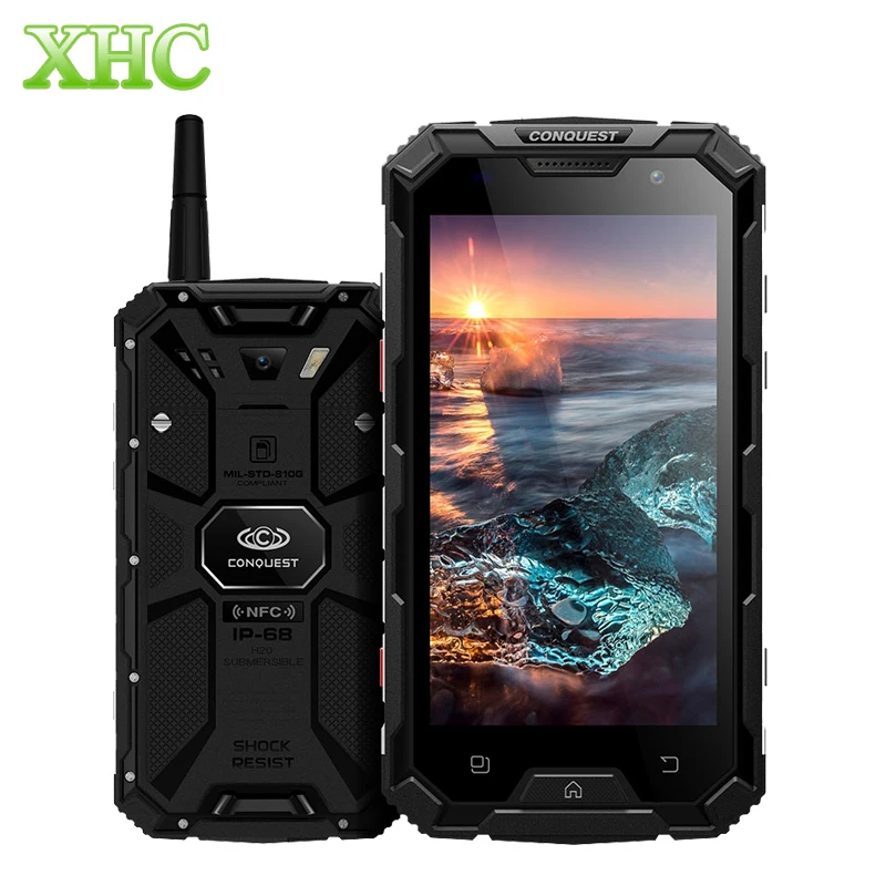 Conquest S8 Plus, 4 Гб+ 64 ГБ, портативная рация, смартфоны, IP68, водонепроницаемый, отпечаток пальца, ID, 5,0 дюймов, Android 6,0, Восьмиядерный, мобильные телефоны