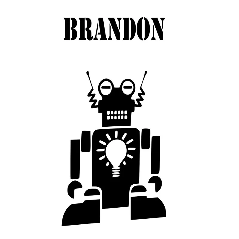 Customized Name Robot Wall Stickers Home Decor DIY Removable Decals Vinyl Kids Room | Дом и сад