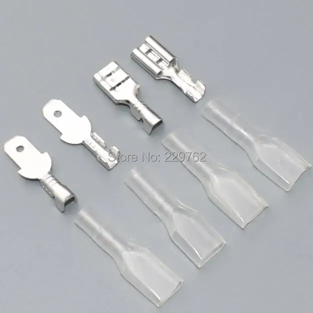shhworldsea Free Shipping 100Sets 4.8mm auto Crimp Terminal Female car Spade Connector + Male Connector+ Case | Автомобили и