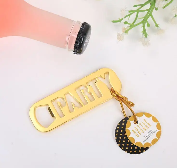 

100PCS PARTY Bottle Opener Wedding Favors Anniverary Beer Bottle Opener Event Giveaways Bomboniere Gifts Party Supplies SN1266