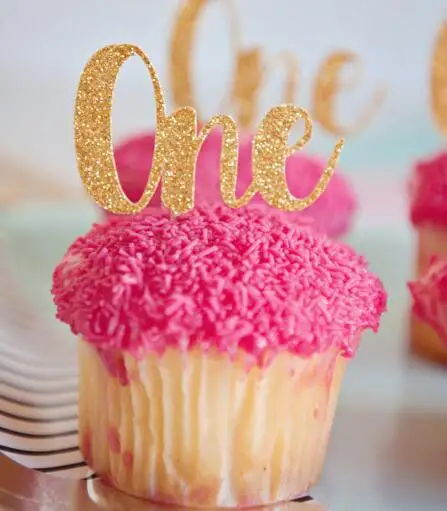 

glitter custom age 1st birthday cupcake toppers baptism baby shower wedding party decoration doughnut food picks
