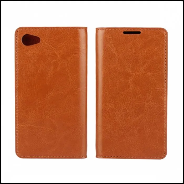 light brown Кожаный чехол для sony Xperia Z5 Z5 компактный откидной Чехол для бумажника чехол для телефона чехол Etui для sony Z5 Премиум Capinha Hoesje Капа - Цвет: light brown