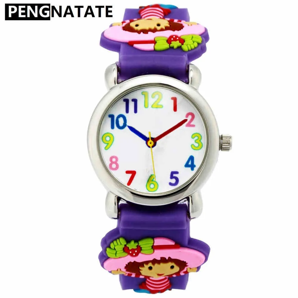 

PENGNATATE Fashion Children Watches Rubber Watchband Girls Kids Mini Watch 3D Silicone Bracelet Wristwatches Gifts Hand Clocks