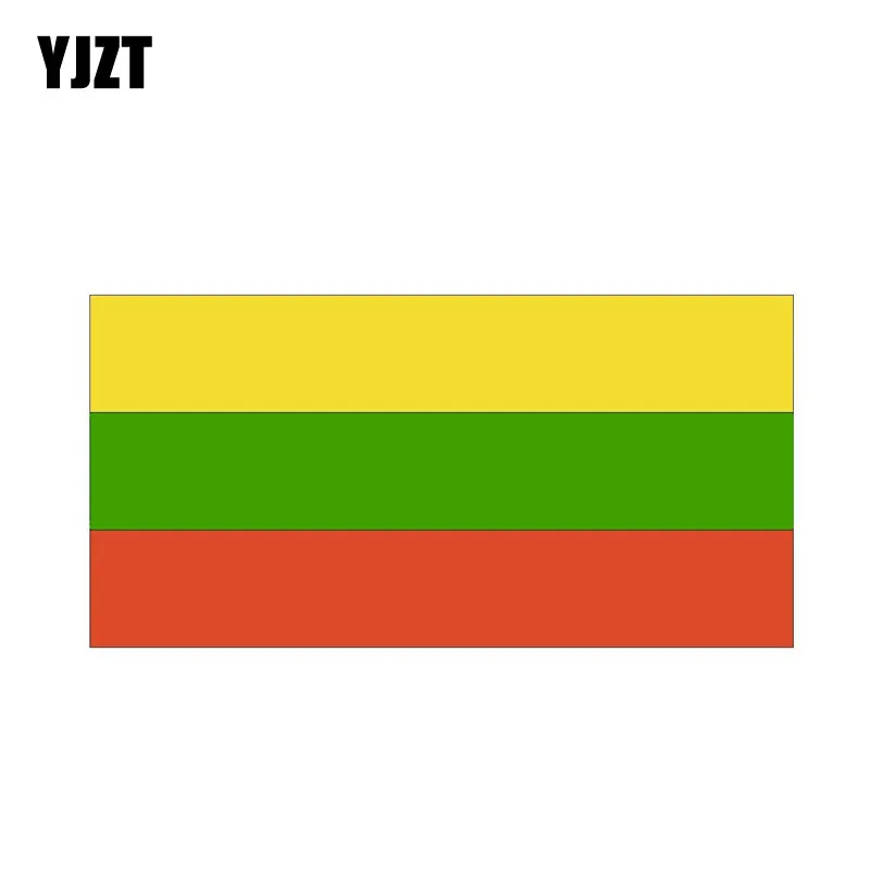 YJZT 14 6 см * 7 3 аксессуары Литовская Наклейка Флаг Светоотражающая ПВХ