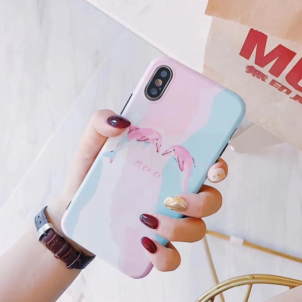 Cuptakes Роскошные Желе IMD Мягкий силиконовый чехол для iPhone 7 8X6 6 S Чехол милый розовый