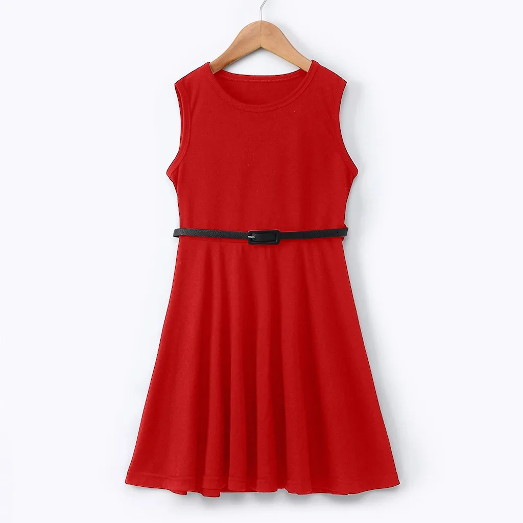 Модное летнее однотонное праздничное платье для девочек-подростков детское без