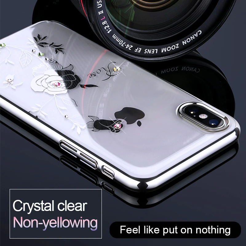 KINGXBAR крышка для iPhone X чехол телефона кристаллы от Swarovski горный хрусталь ПК Алмаз