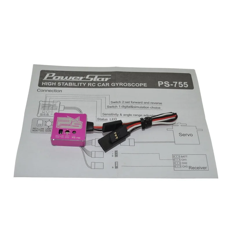 1 шт. высокостабильный Радиоуправляемый гироскоп для машины Power Star PS775 Micro 1/10