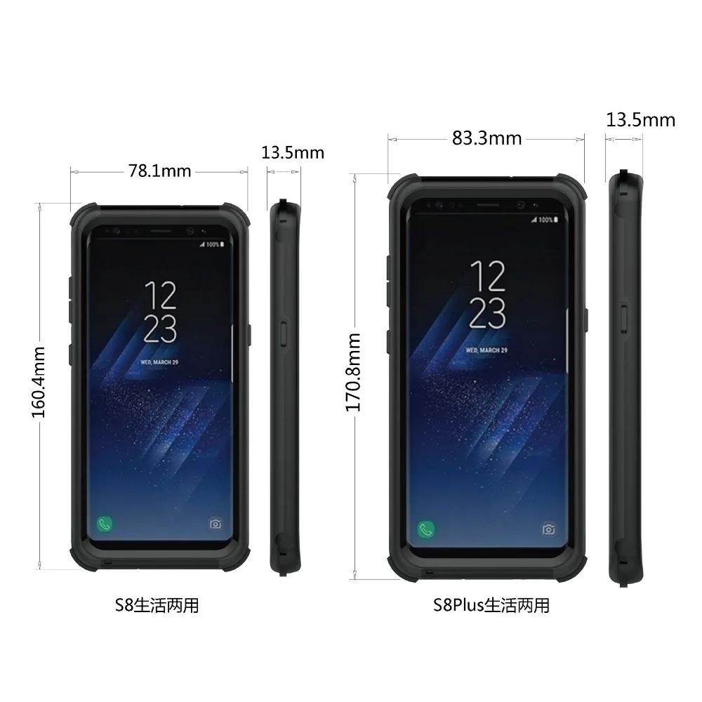 IPX68 водонепроницаемый чехол для Samsung Galaxy S8 водный Спорт Плавание защитный ПК TPU Plus