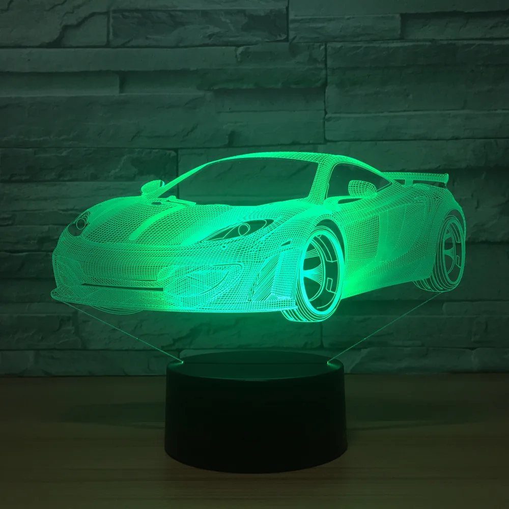 Внешняя торговля Новый автомобиль 3d фигурка ночник градиент из семи цветов