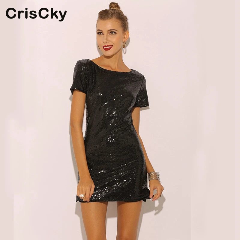 CRISCKY/Лидер продаж летнее повседневное мини платье для женщин с круглым вырезом