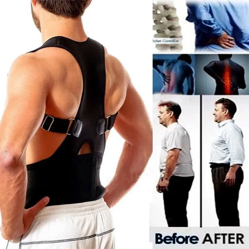 

Men Women Adult Magnets Posture Corrector Humpback Brace Corset Shoulder Back Lumbar Support Belt Pain Relief Adjustable Band