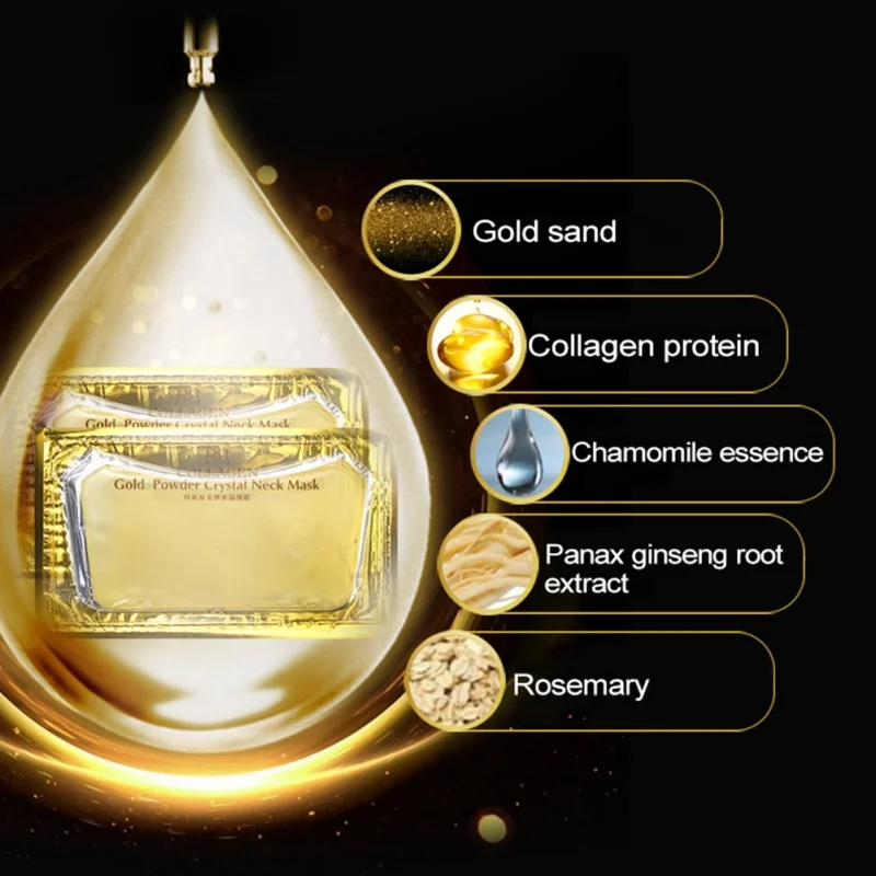 New Gold Neck Mask Crystal Powder Whitening Anti-Aging Care Moisturizing Remove Wrinkles N3 | Красота и здоровье
