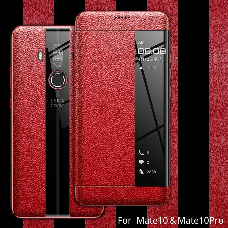 Роскошный чехол из натуральной кожи для huawei mate 10 pro чехол mate 10 кожаный флип-чехол для huawei mate 10 Pro mate 9 Защитная крышка