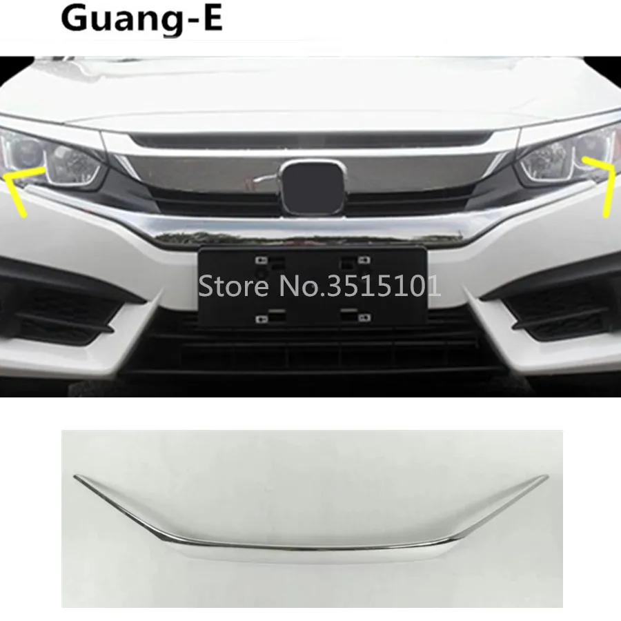 

Car Styling Bumper Engine ABS Chrome Trim Front Grid Grill Grille Frame Edge For Honda Civic 10th Sedan 2016 2017 2018 2019