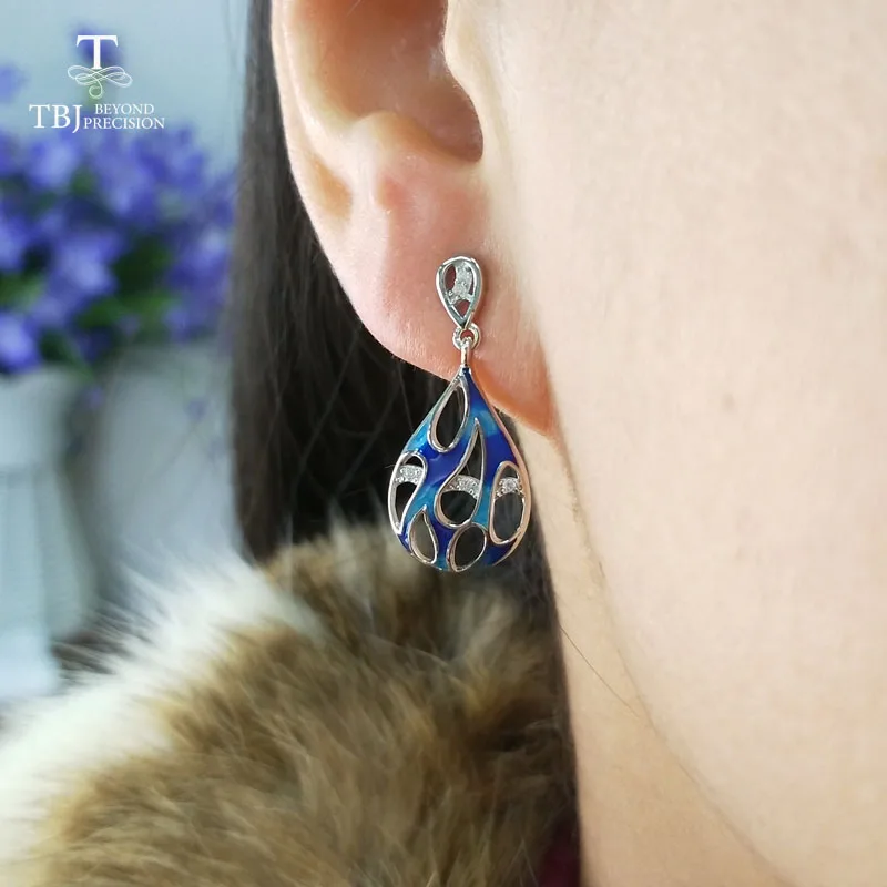 TBJ клизмы Этническая Серьга из 925 стерлингового серебра элегантные и модные