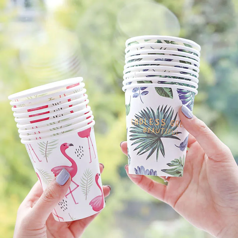 

Tropical Party Decrations Paper Disposable Cups Wedding Birthday Party Tableware Decor Baby Shower Theme Festival Even