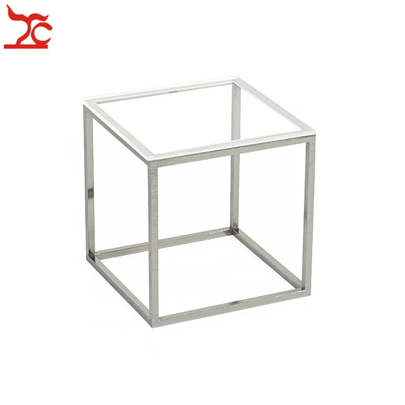 9x9x9cm Silver High End Нержавеющая сталь прилавок для демонстрации ювелирных изделий витрина акриловая основание алмаза часы Цепочки и ожерелья косметический Дисплей держатель для полотенец - Цвет: 9x9x9cm Silver