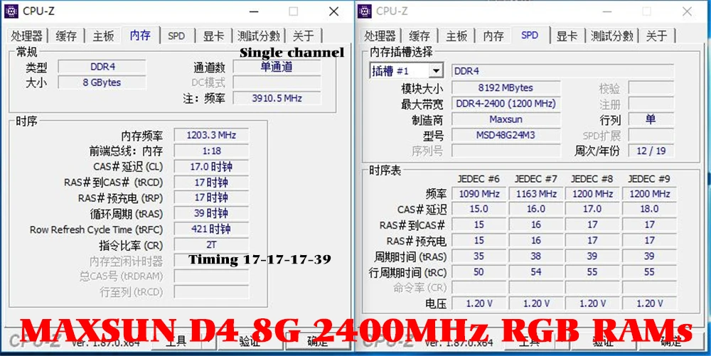 MAXSUN RGB lighting ram ddr4 8 Гб памяти 2666 МГц Тип интерфейса 288pin 17-17-17-39 1,2 в пожизненная гарантия memoria rams ddr 4 шт
