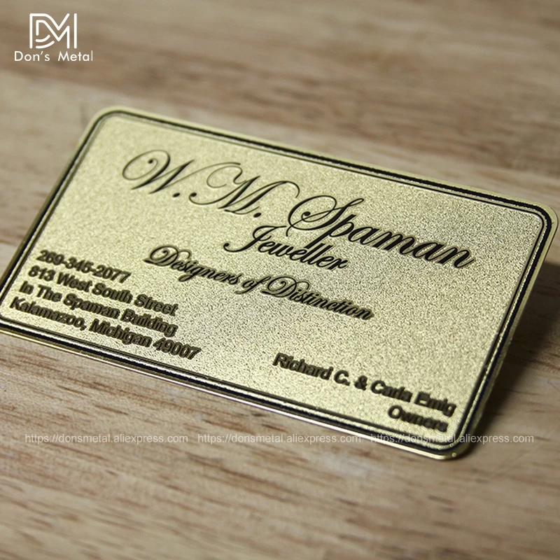 Frosted metal membership card plating gold stainless steel card custom metal business card stainless steel business card