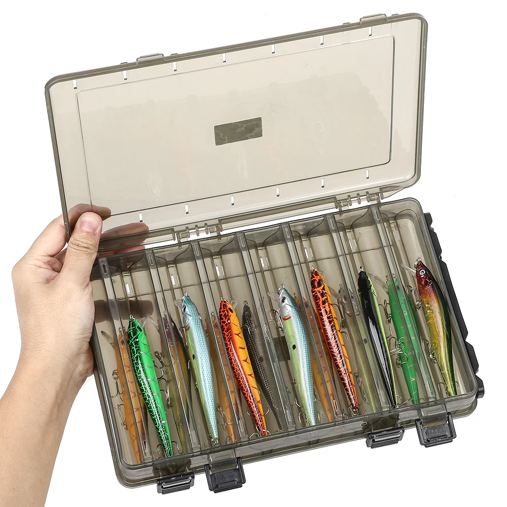 

DONQL Fishing Box for Baits Double Sided Plastic Lure Boxes Fly Fishing Tackle Storage Box Supplies Accessories High Strength