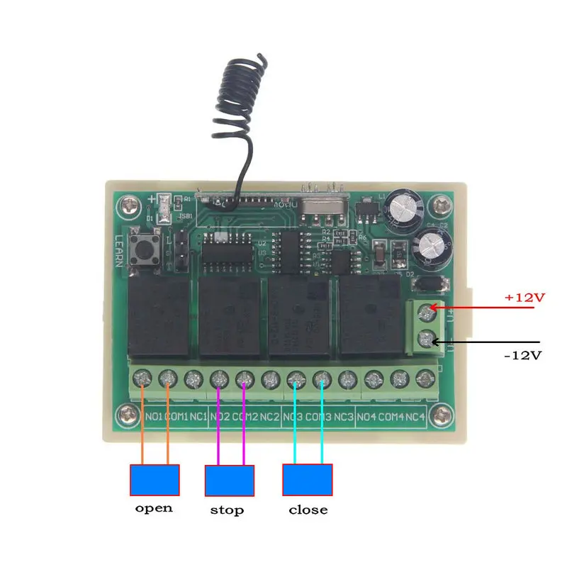 DC 12V 4 CH 4CH RF беспроводной переключатель системы дистанционного управления 315/433 MHz +