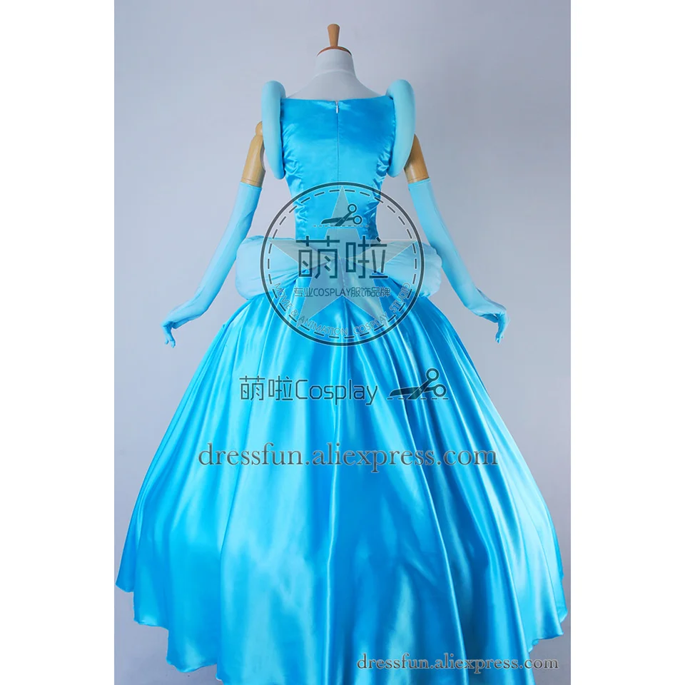 Костюм Золушки для костюмированной вечеринки полный комплект синее платье