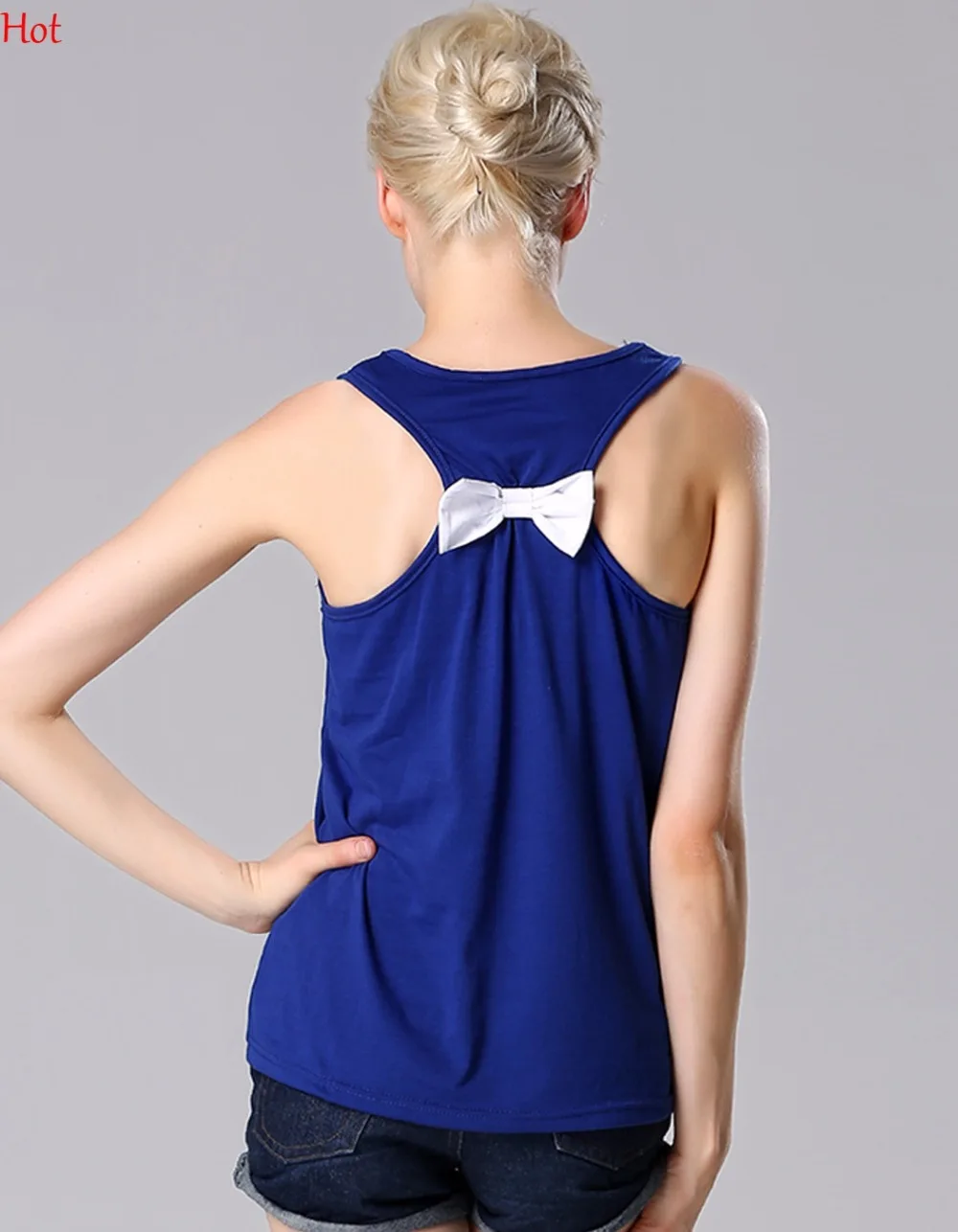 2018 топы на бретелях с рисунком якоря женская одежда футболка без рукавов бантом