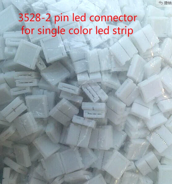 

500pcs 8mm width 2 pin solderless led strip connector lighting accessaries for 3528 led strips single color free shipping