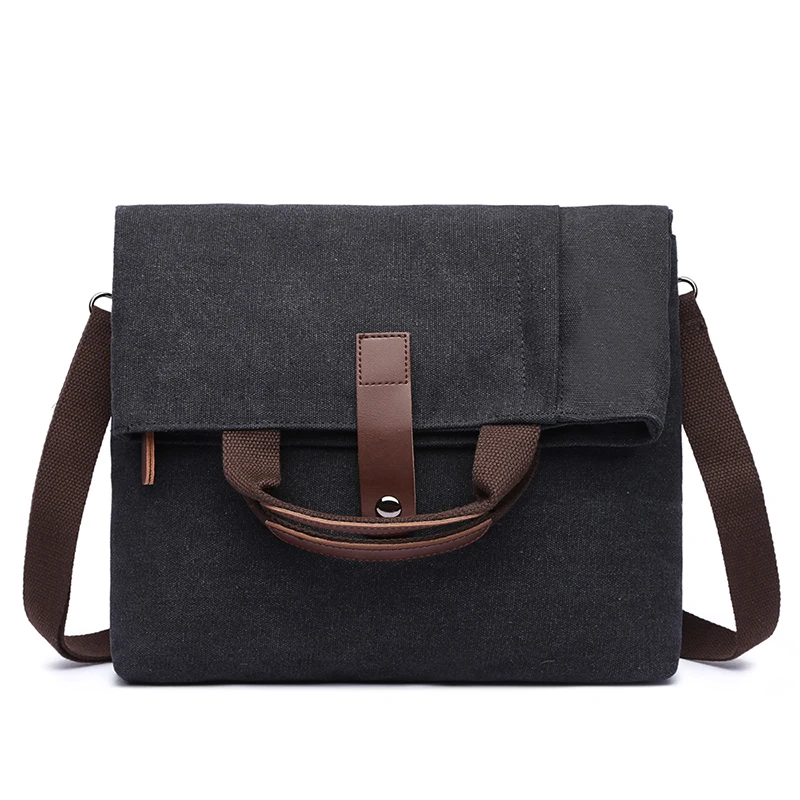 Canvas Crossbody Messenger Bag for Men Large capacity 11-12&quot Laptop Schoolbag Shoulder Top Handle Handbag Anti-thief 6162 | Багаж и