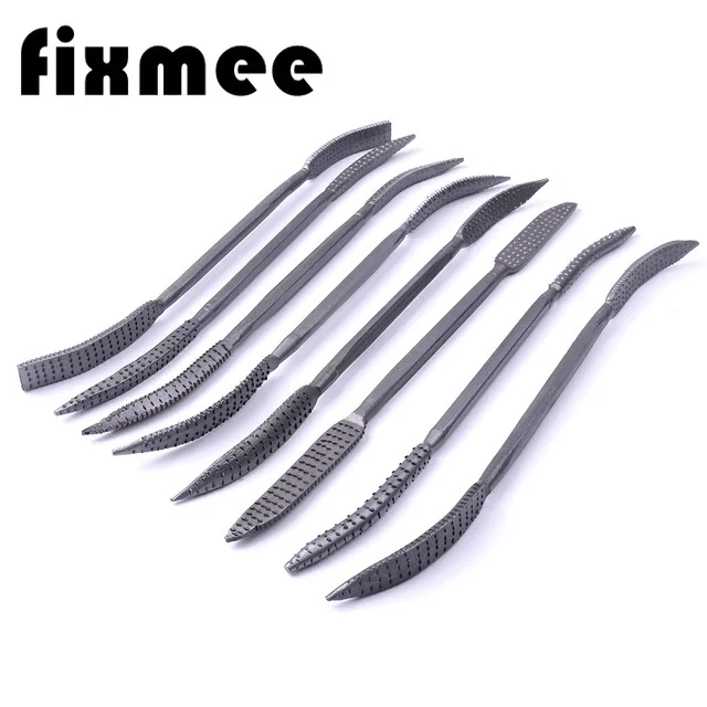 

8Pc Riffler Wood Rasp Double Ended Coarse Rifler Files Set 190mm +Pouch