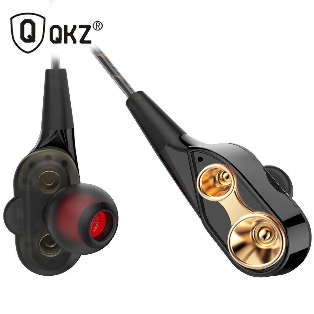 QKZ CK8 двойной драйвер наушники стерео Спортивная для бега гарнитура Hi Fi монитор с