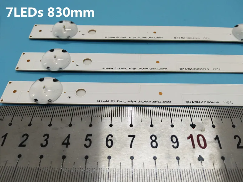 New1set = 3 шт. 7 светодиодный s 830 мм фонарь для LG TV 43UJ634V 43LJ61_FHD_L LC43490059A LC43490058A Innotek 17Y 43inch_A