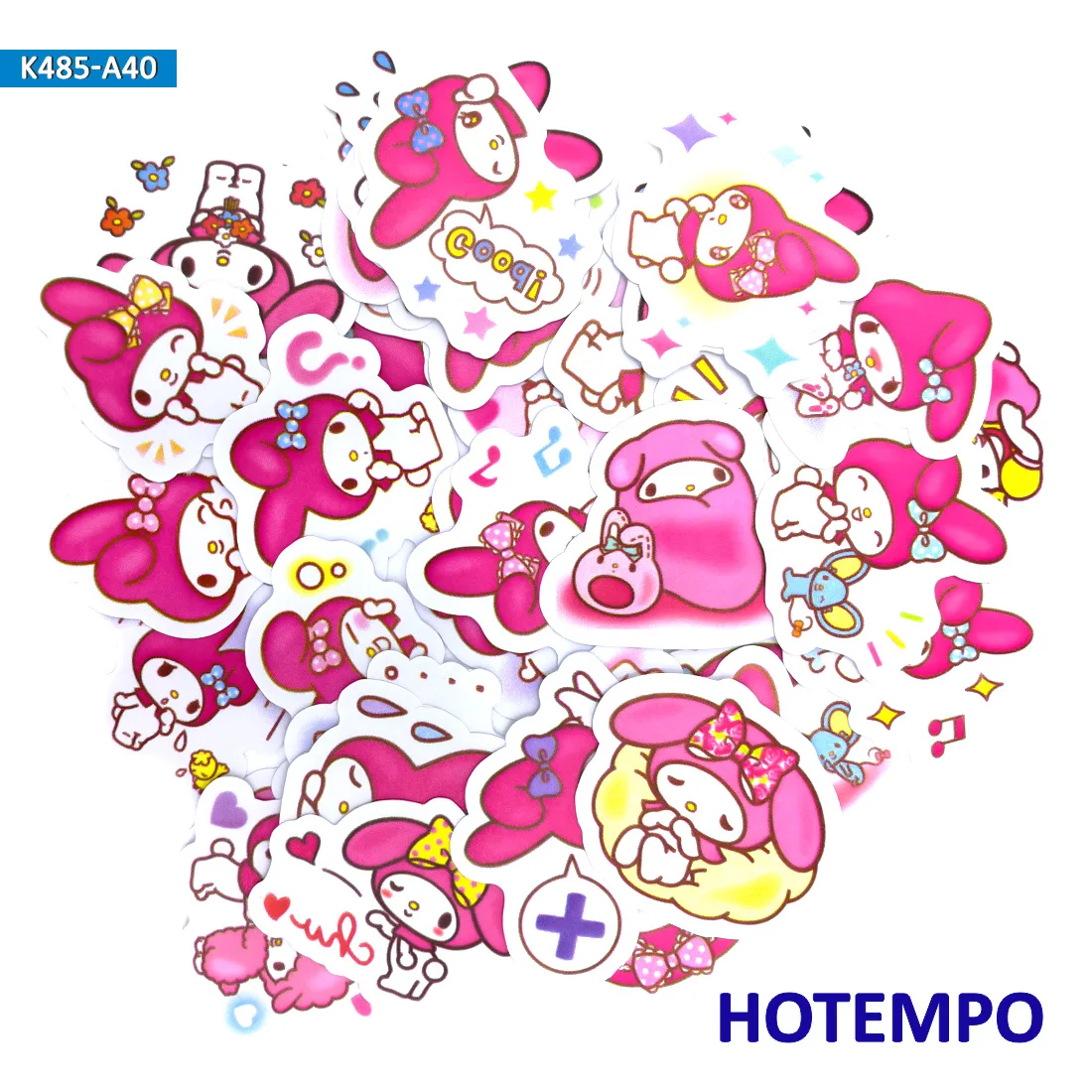 40 шт. милые Мультяшные розовые Стикеры для девочек Sanrio Melody, детские игрушки для девочек, Канцелярские Стикеры для скрапбукинга