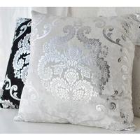 cushion cover new hot sale silver embroidery customized wedding room sofa chair bedding hotel decorative pillow case pillowslip
