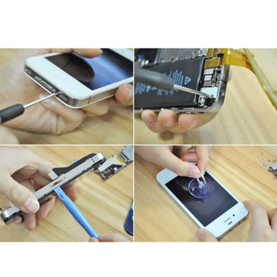 

300sets (3000pcs) 10 in 1 Pry tool Opening Tools Kit With Tweezer For Cell phone 4 4S 5 5S