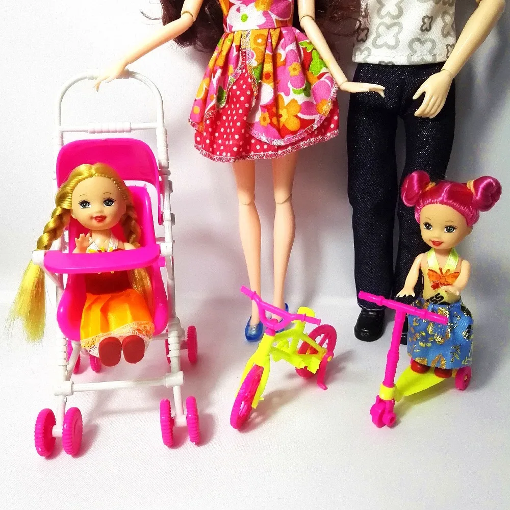 Игрушечный домик для девочек куклы семьи на 4 человека костюм 1 мамы/1 папы/2