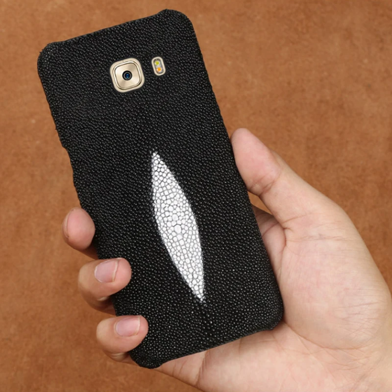 

Luxury Custom pearl leather phone case For Samsung C9 pro case pearl half-pack mobile phone case mobile phone case